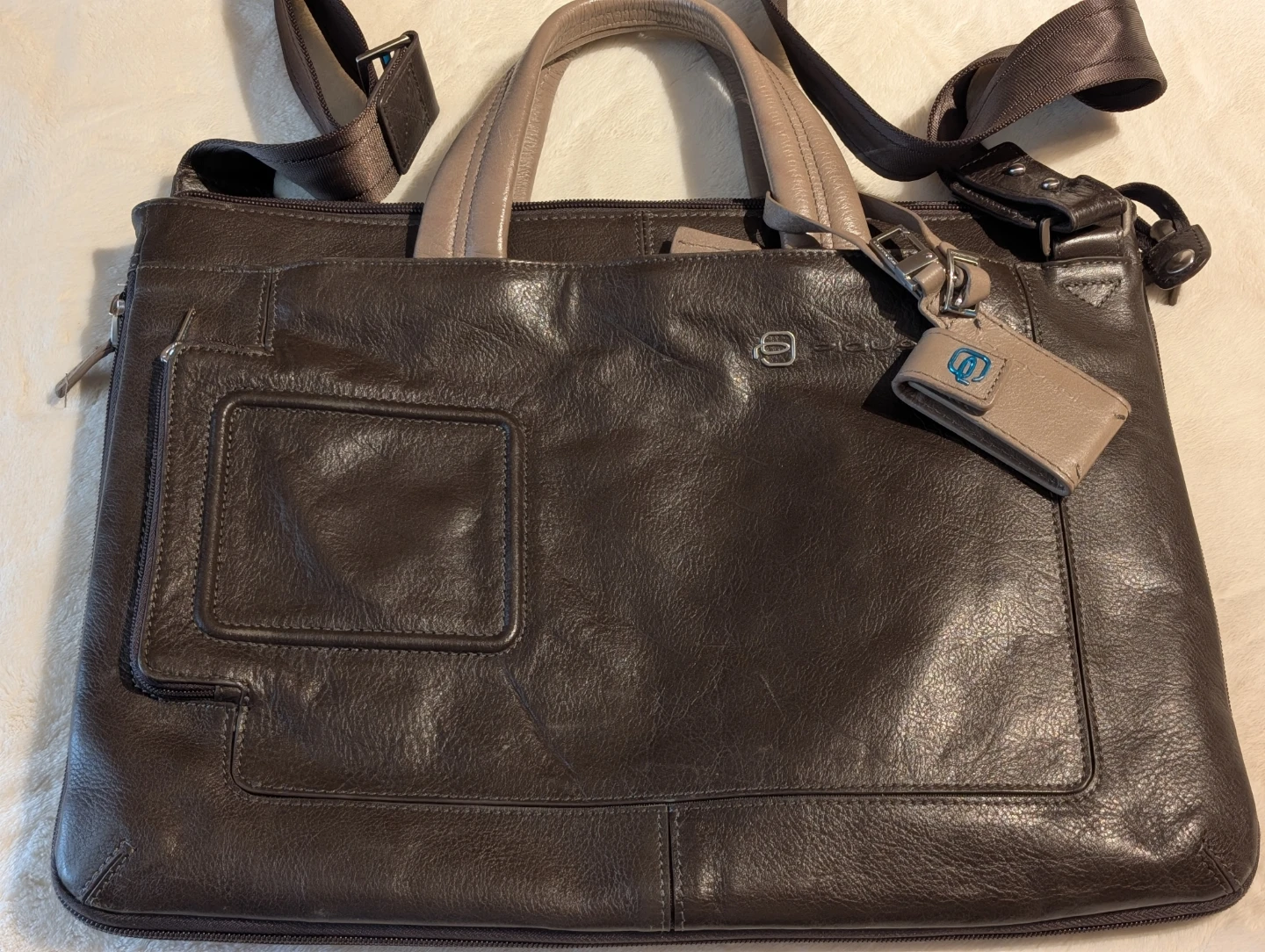 Piquadro Leather Briefcase/Messenger Bag NWOT