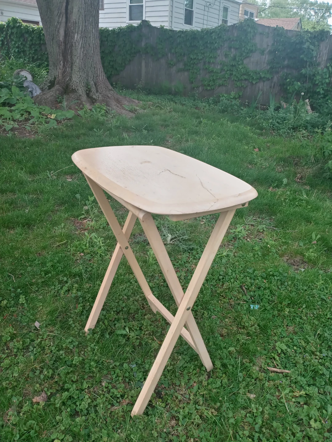 Set of 4 Wood Folding Tray Table