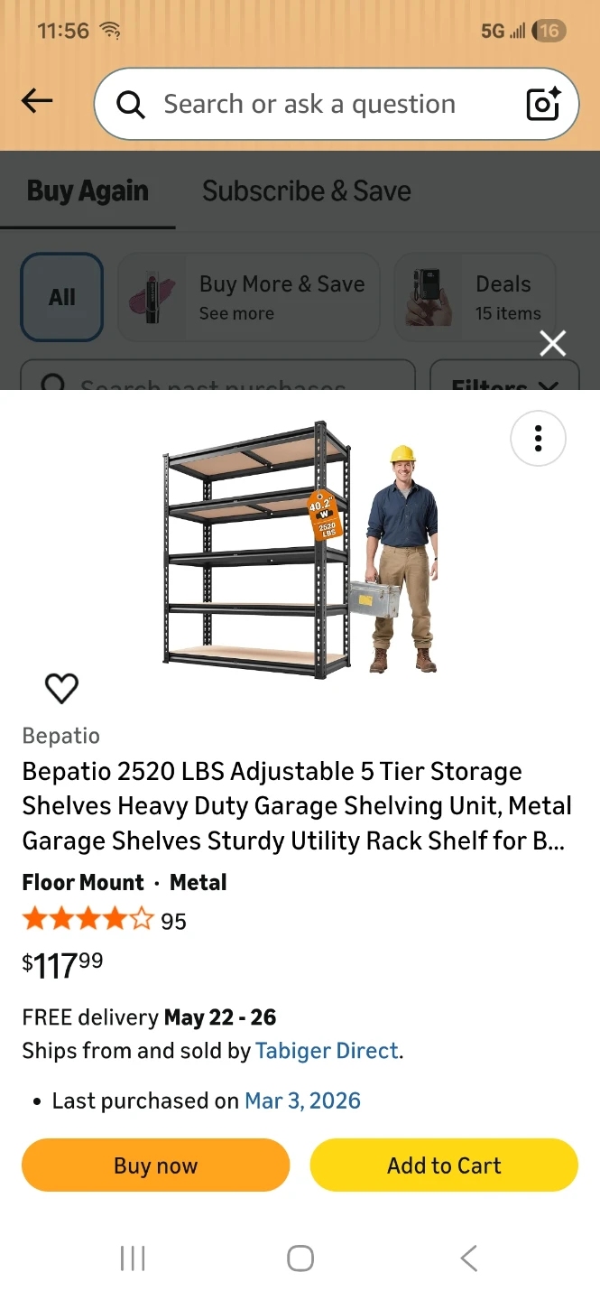 Bepatio 5 Tier Metal Storage Shelving Unit - photo 3