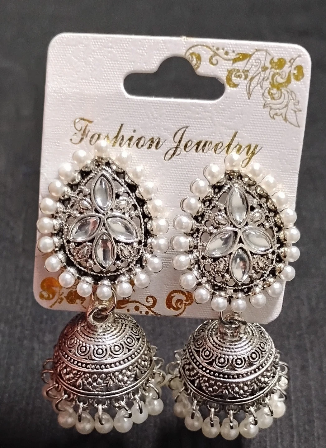 Fashion Jewelry Jhumka Earrings with Pearls