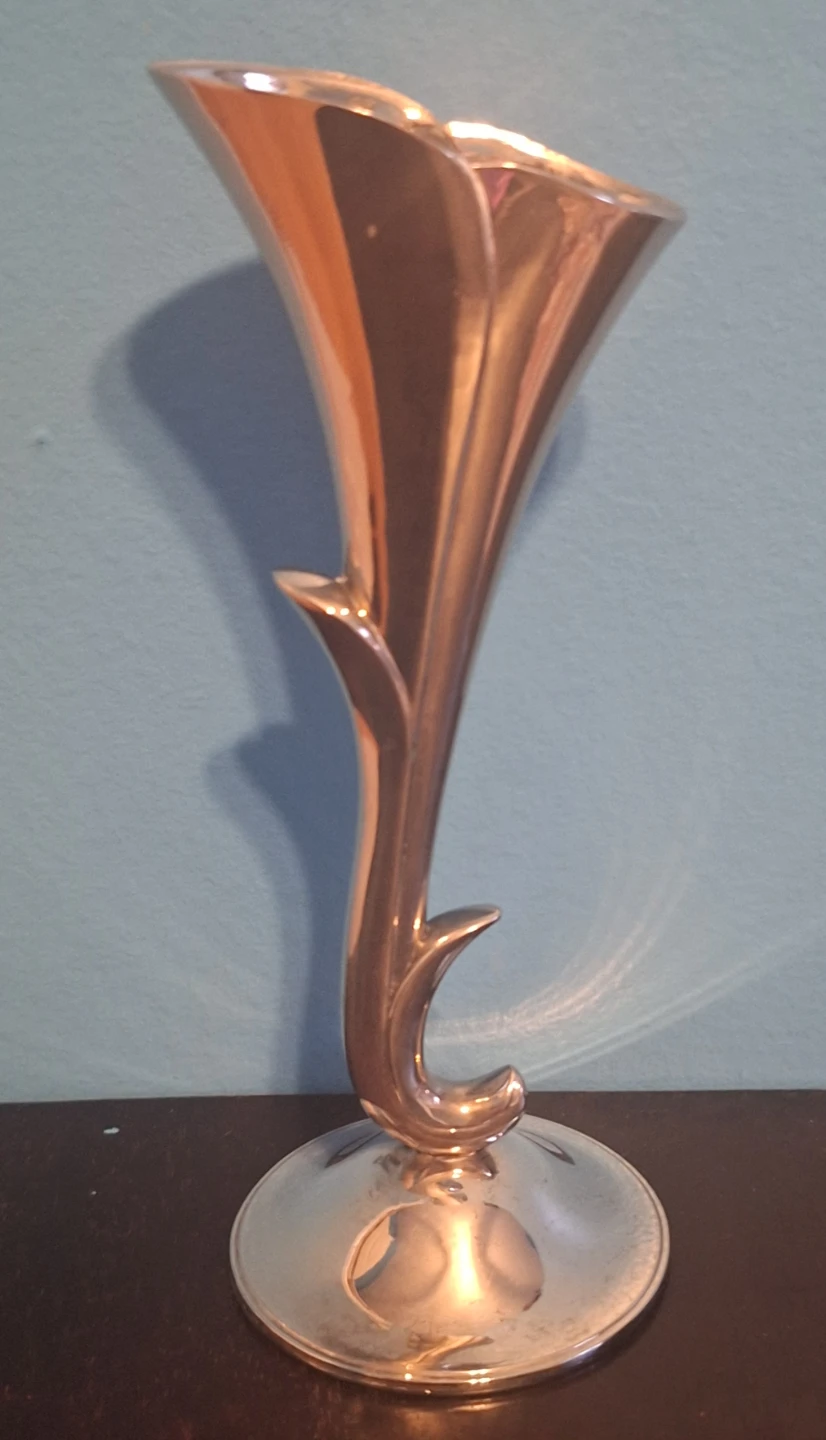 Vintage Silver Plated Trumpet Vase
