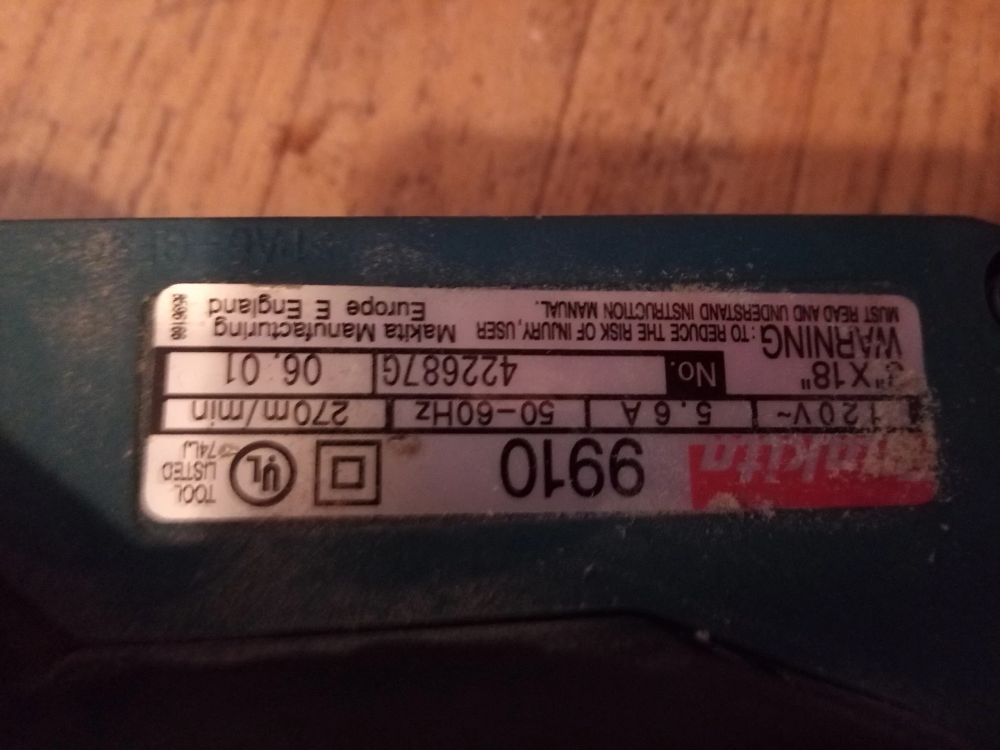 Makita 9910 Belt Sander - photo 4