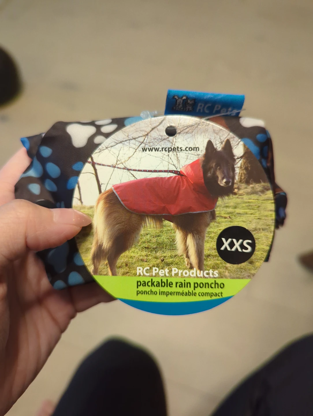 New RC Pet Products Packable Rain Poncho XXS