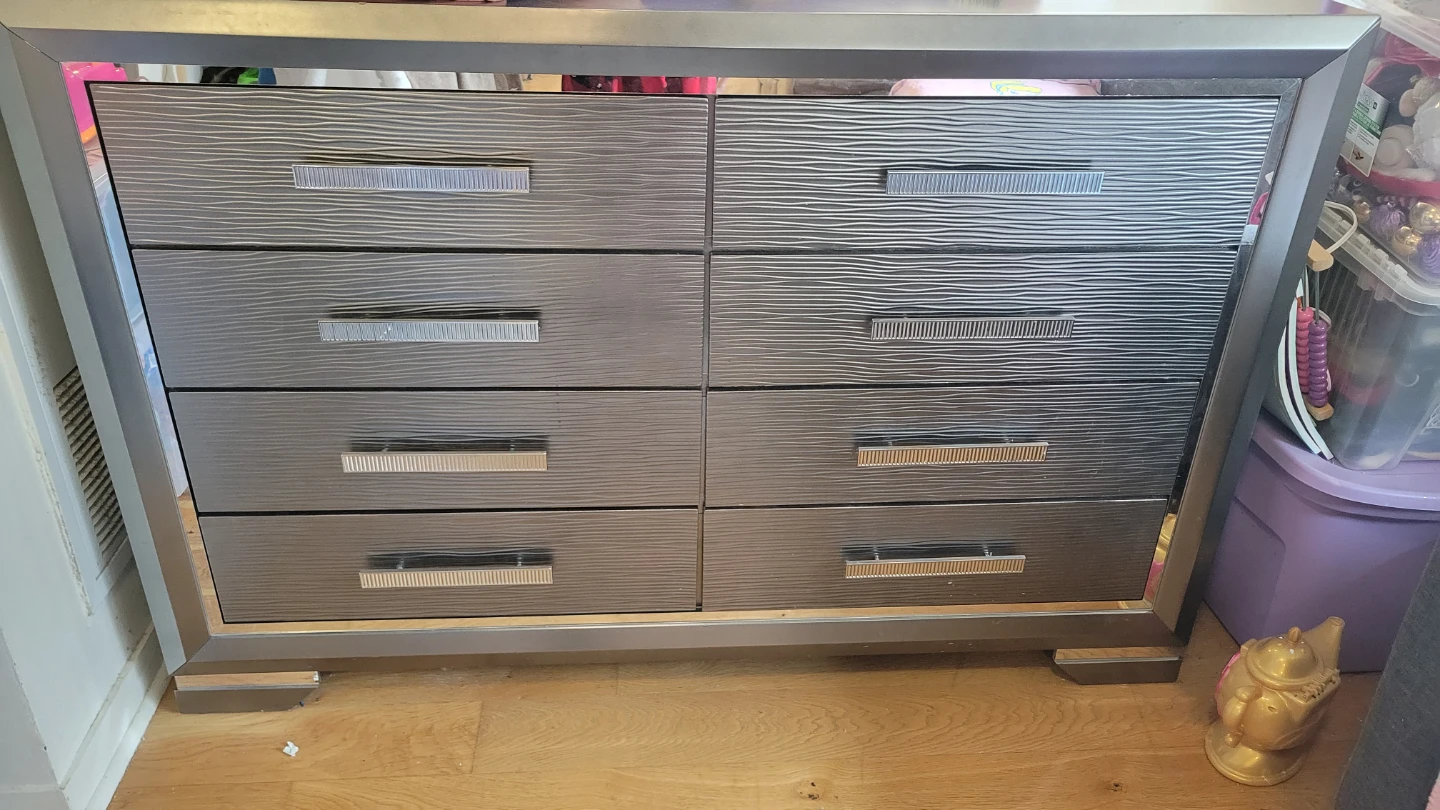 Grey 6-Drawer Dresser with Mirror - photo 4