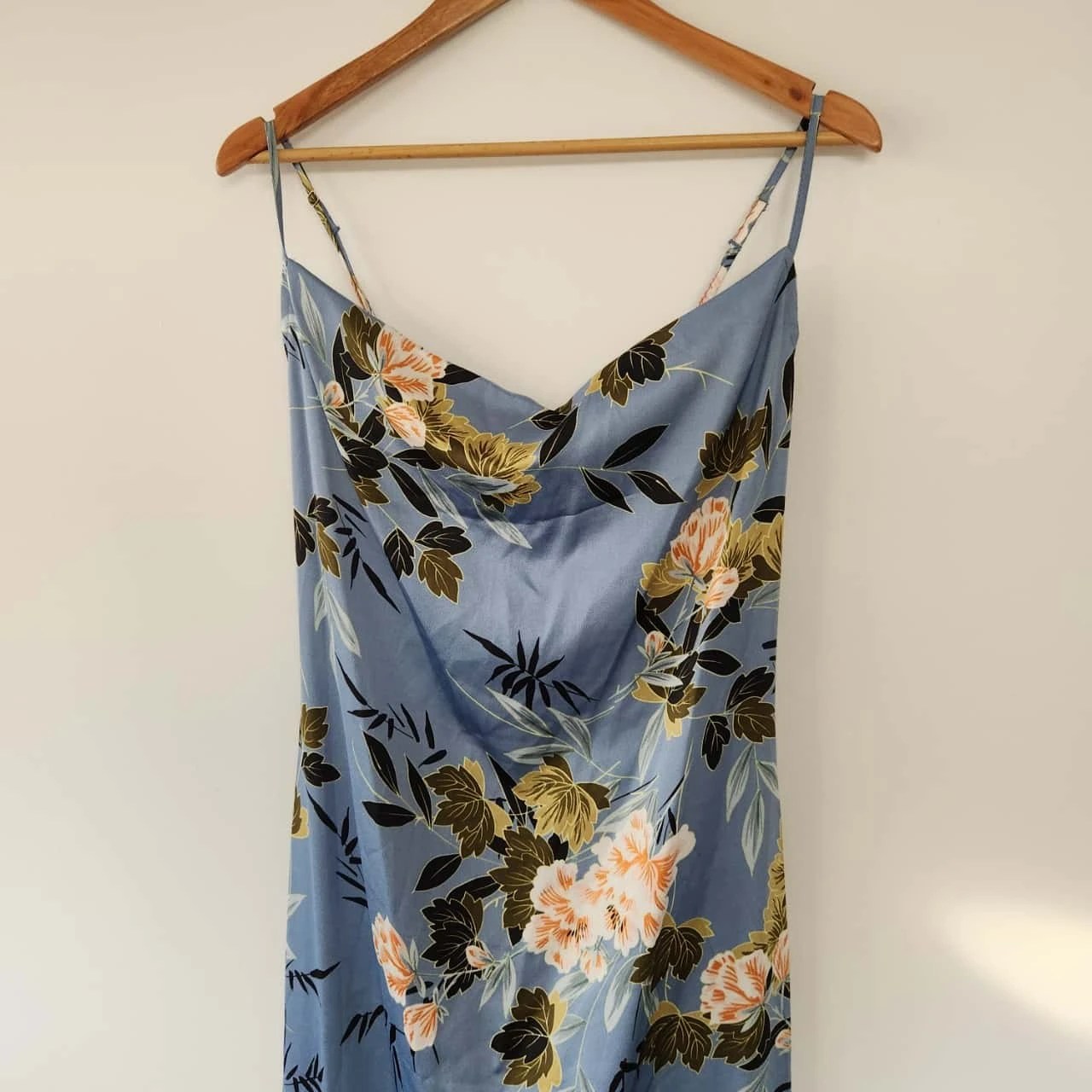 Blue Floral Print Slip Dress - photo 3