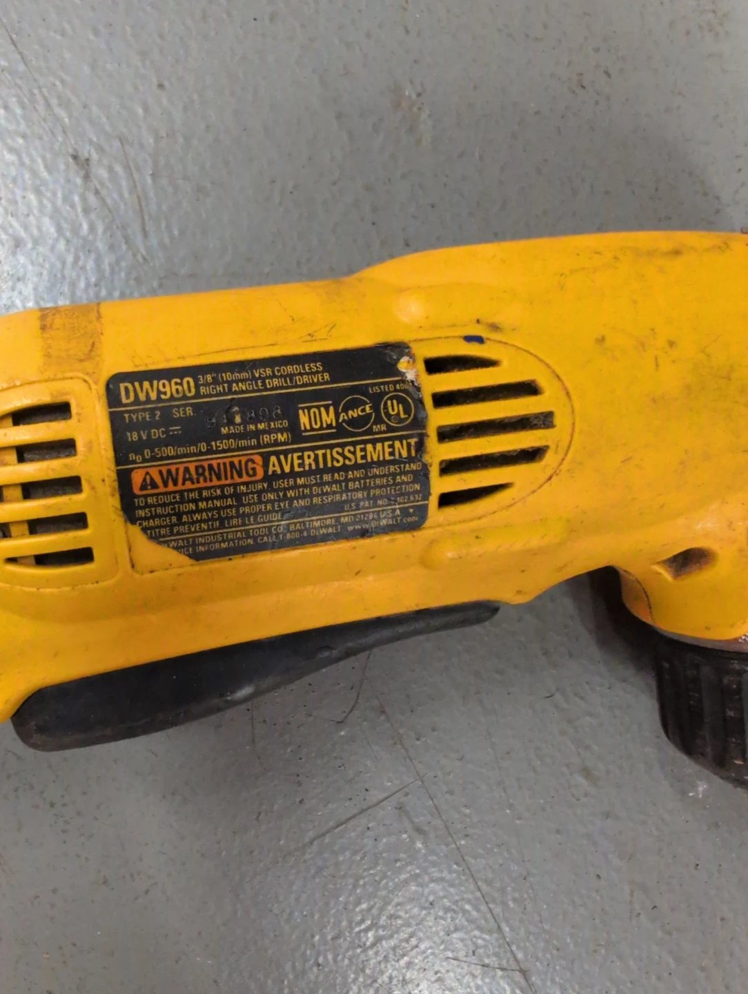 DeWalt DW960 Cordless 18V Right Angle Drill/Driver - photo 3