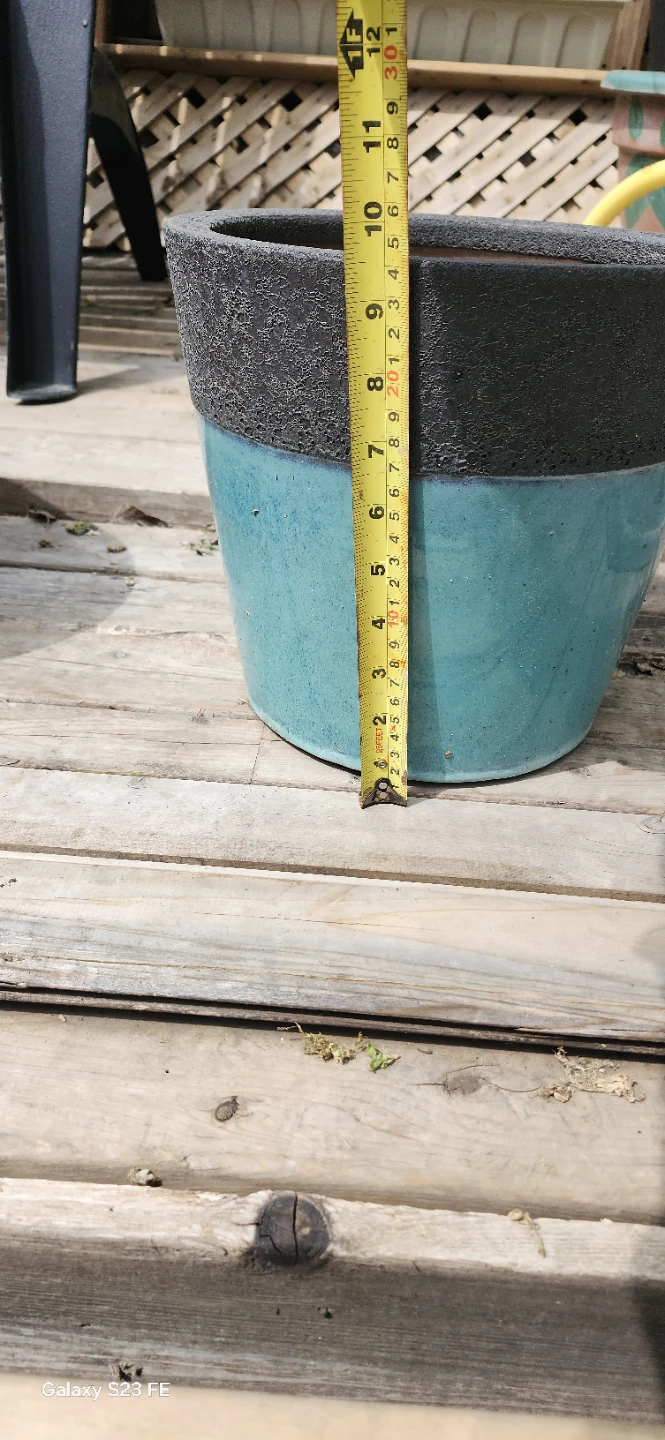 Teal and Black Ceramic Planter - photo 5
