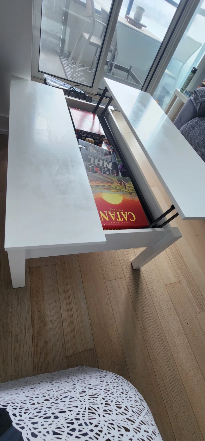 White lift-top coffee table with storage - photo 3