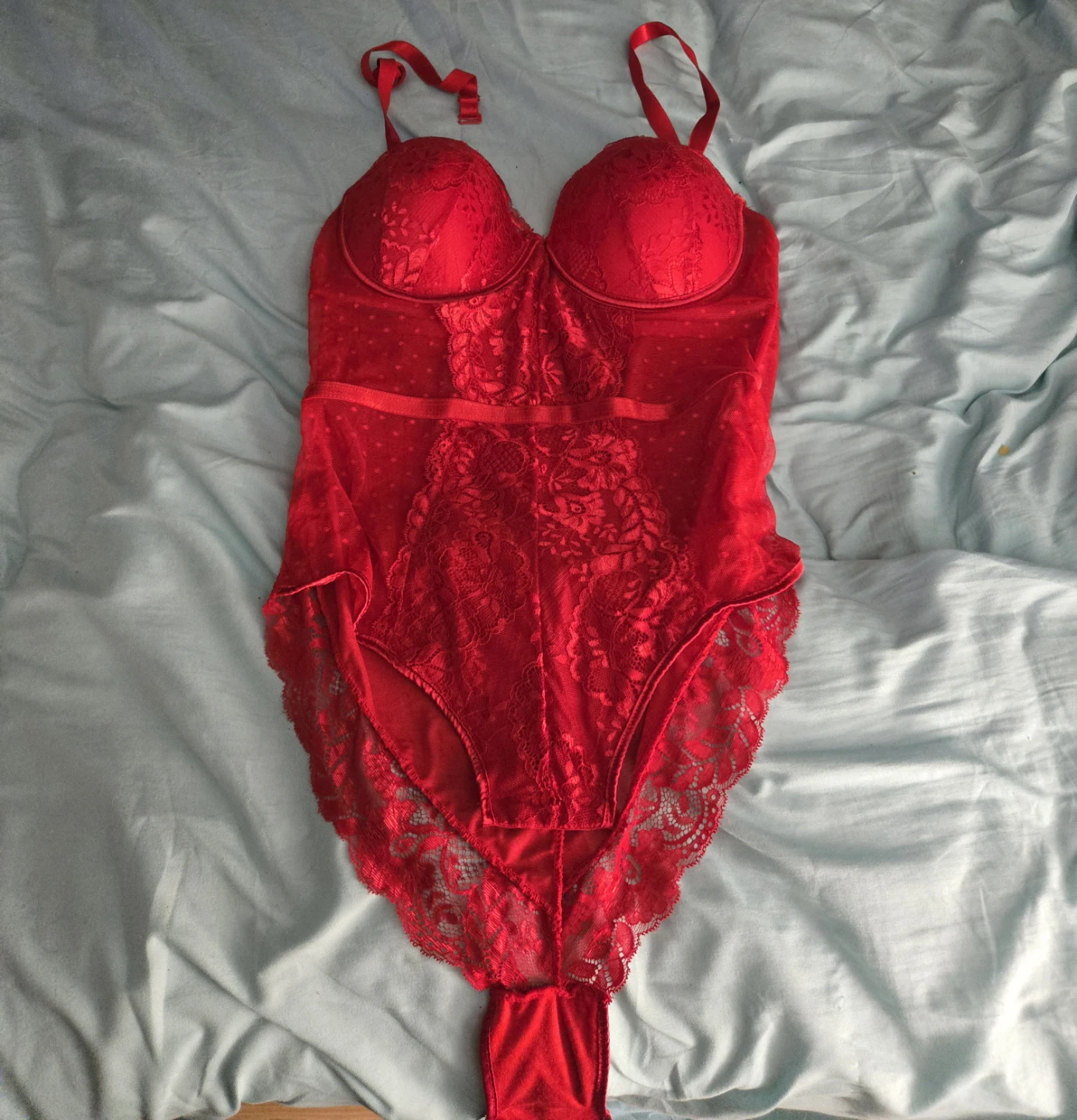 Carisma Red Lace Teddy Bodysuit XL/TG