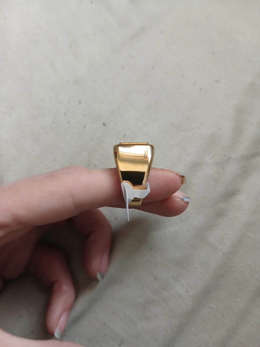 14K Gold Plated 316L Stainless Steel & Cubic Zirconia Ring - photo 3
