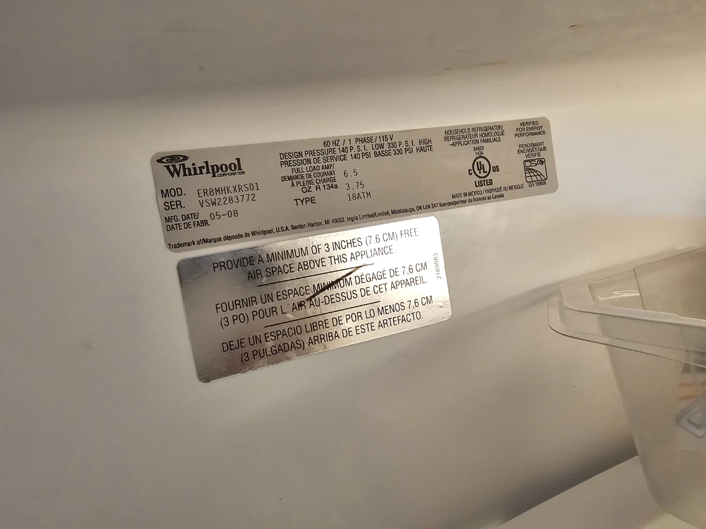 Whirlpool Refrigerator - photo 3