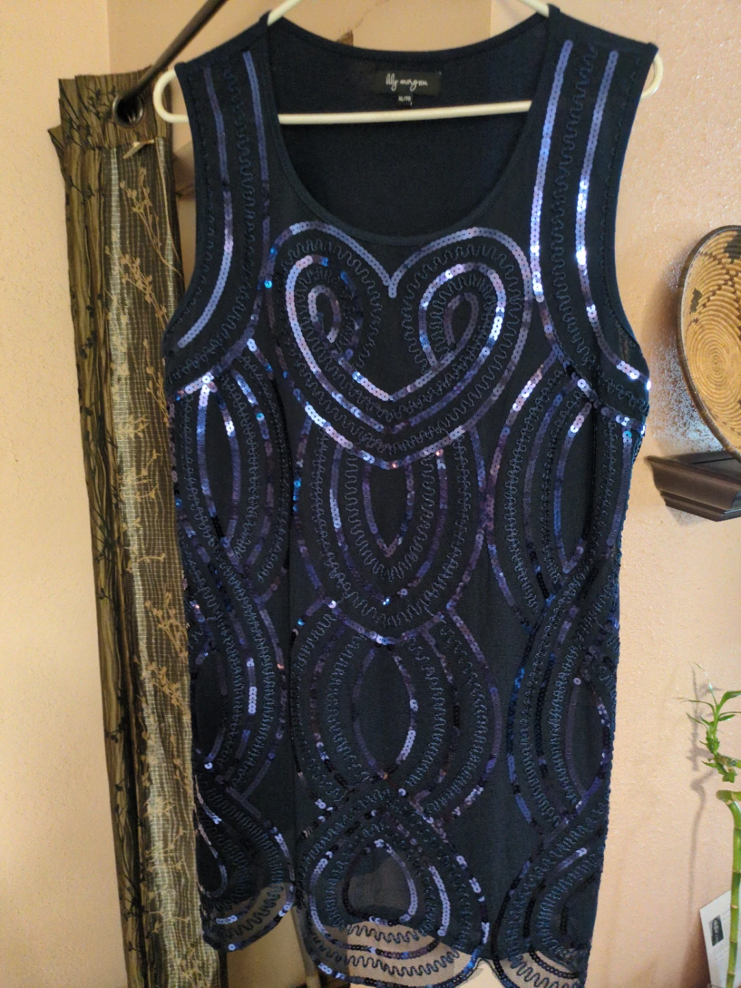 Lily Morgan navy blue sequin shiny dress