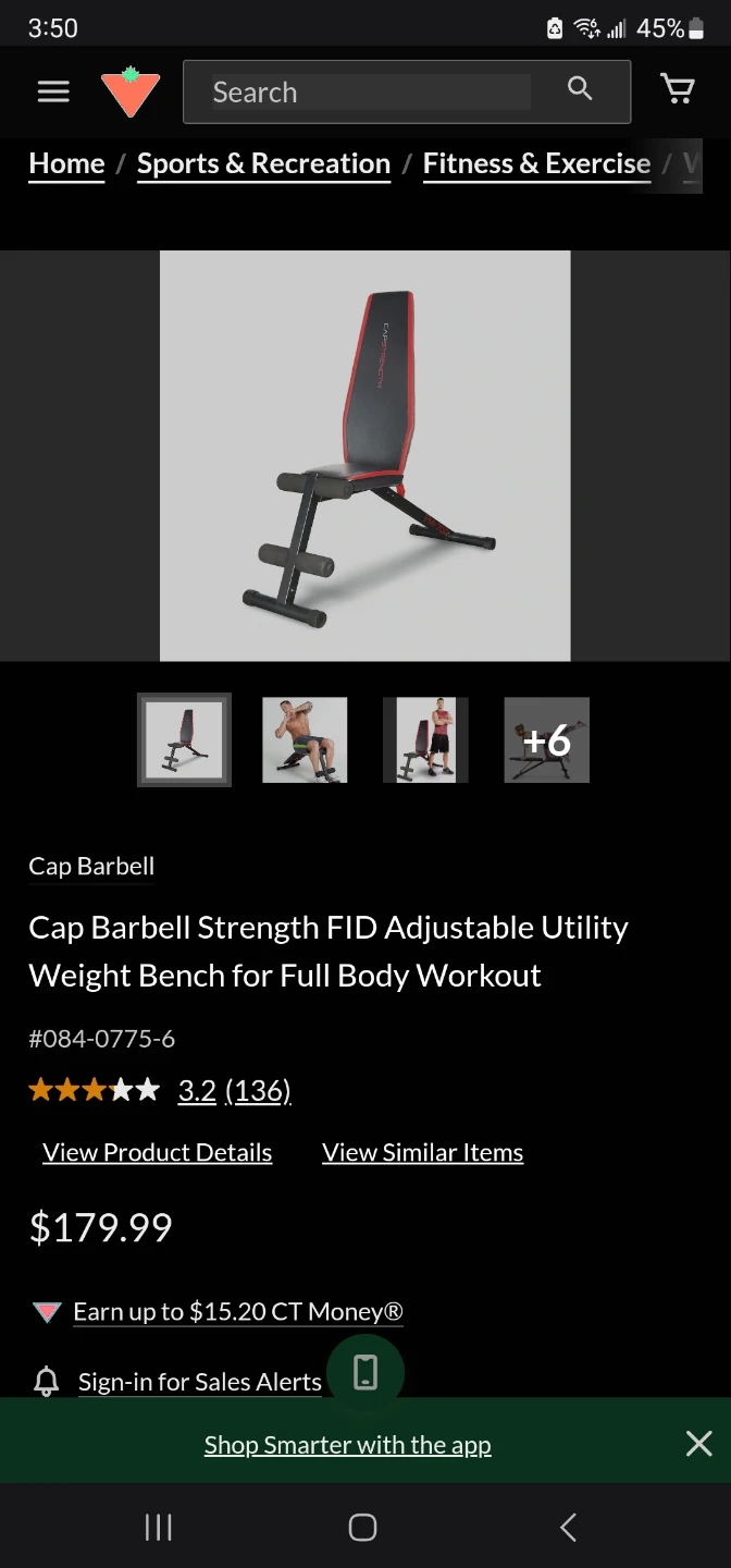 CAP Barbell Adjustable Weight Bench