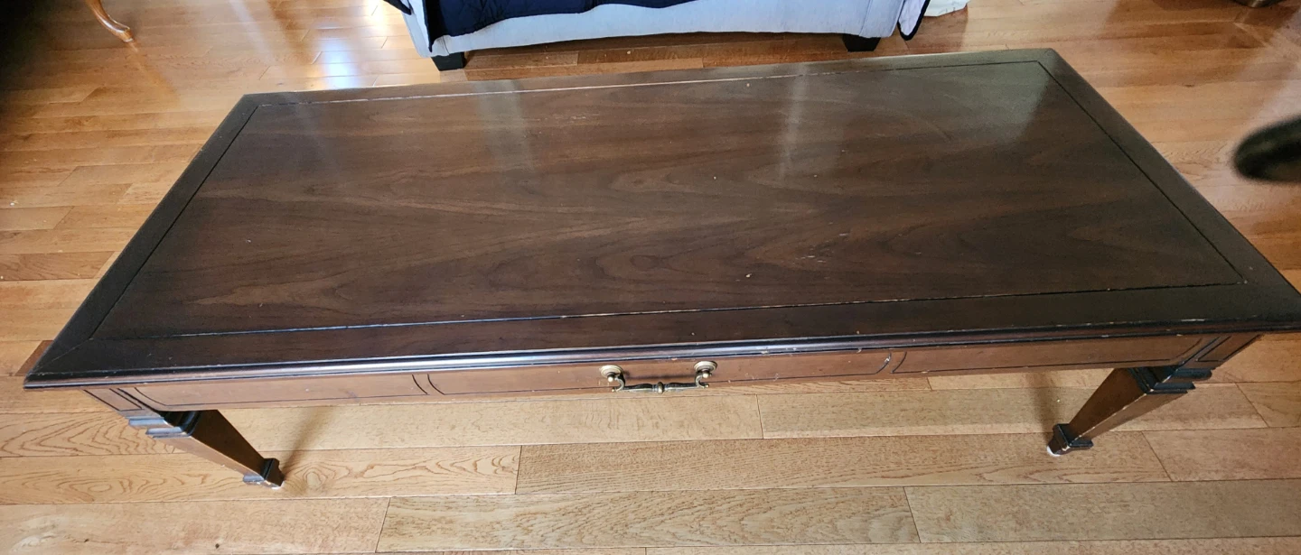 Set of 2 Dark Wood End Tables with Drawers