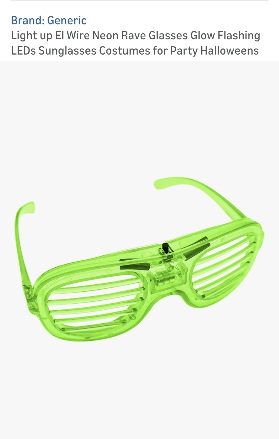 New Light up Neon Rave Glasses Glow Flashing LEDs $3