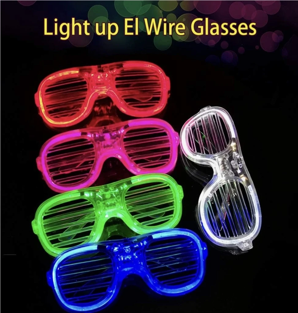 New Light up Neon Rave Glasses Glow Flashing LEDs $3 - photo 3