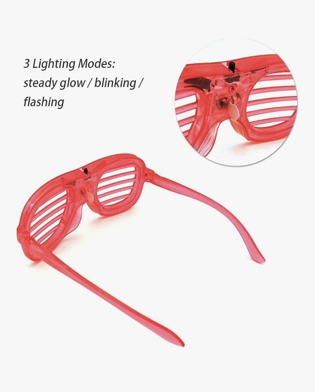 New Light up Neon Rave Glasses Glow Flashing LEDs $3 - photo 4