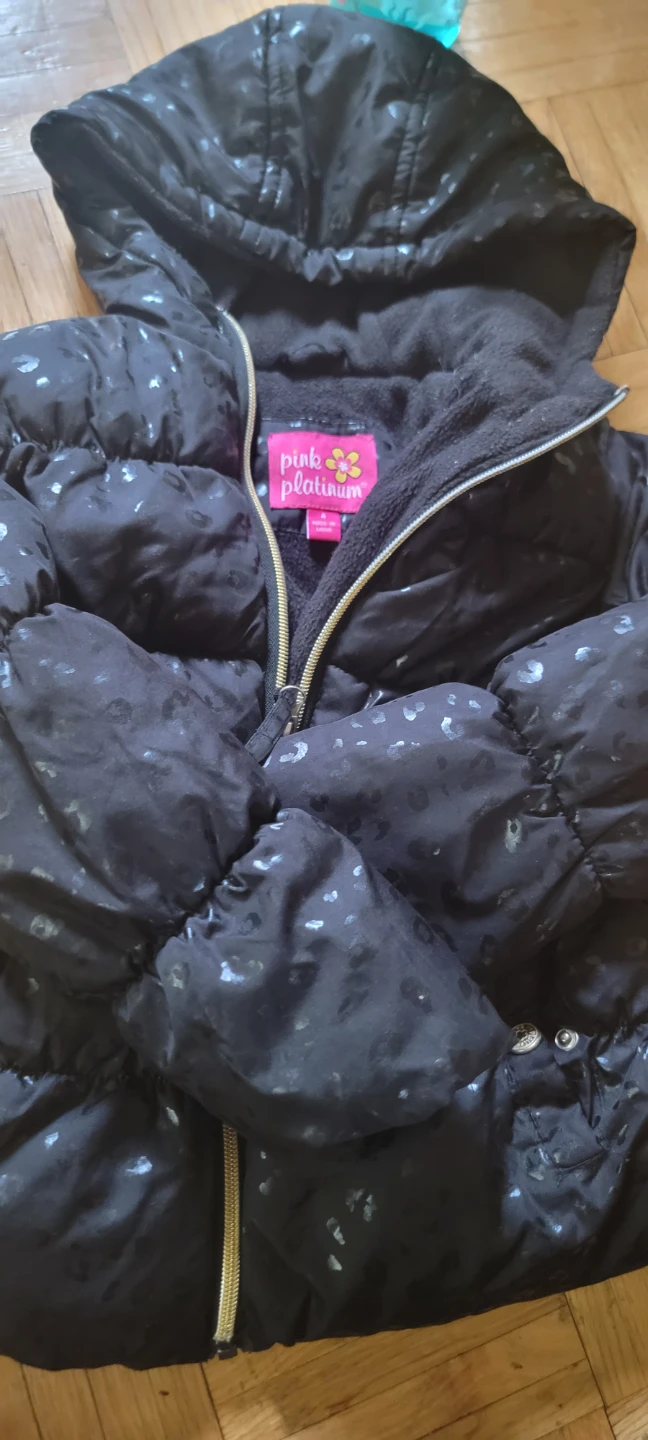 Pink Platinum Puffer Jacket Size 4 - photo 2