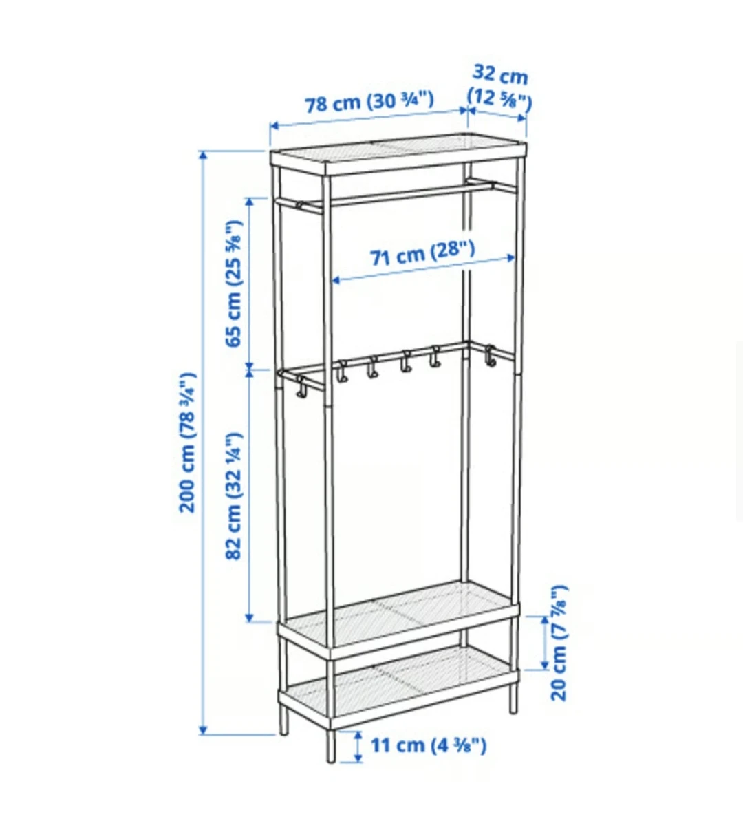 IKEA Clothing rack - metal, white - photo 2