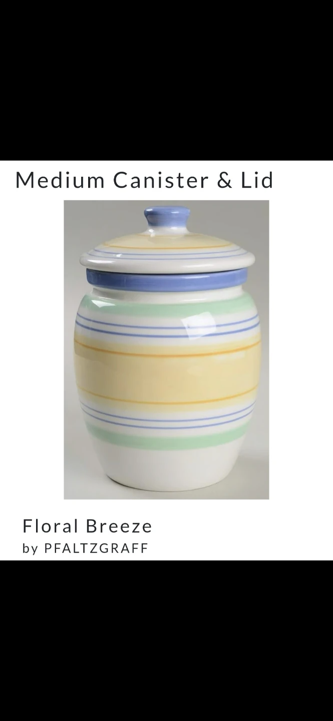 Medium Canister with Lid Floral Breeze Design
