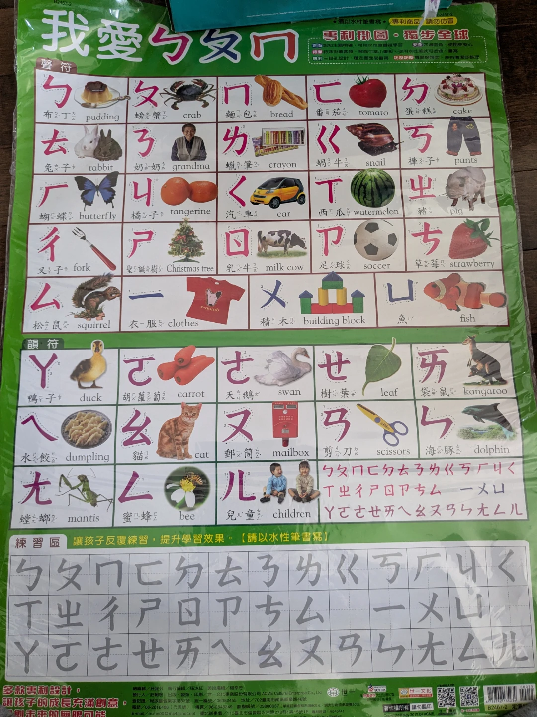 Chinese Character Learning Chart for Kids