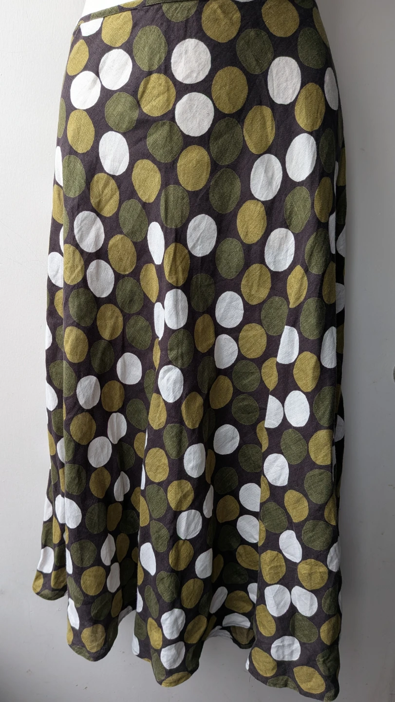 Polka Dot linen Maxi Skirt sz 16 medium - photo 2