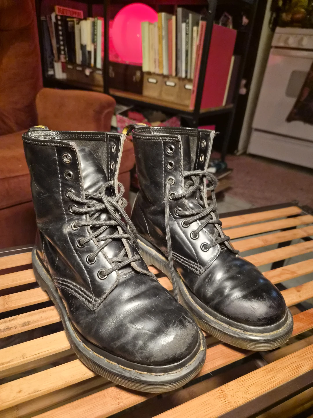Dr. Martens 1460 W Boots Black Leather Size 5 US