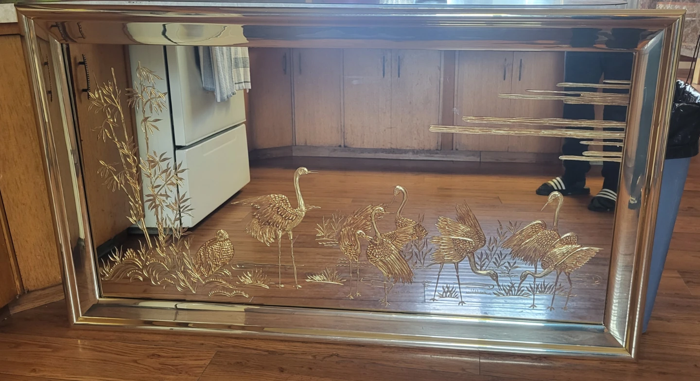 Vintage Gold Etched Mirror
