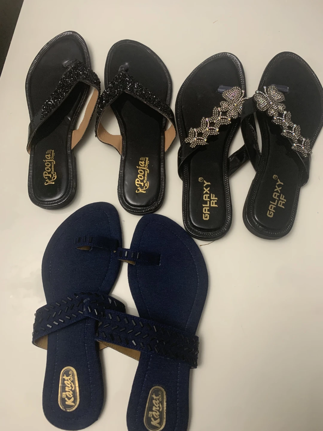 Black embellished flat sandals - photo 3
