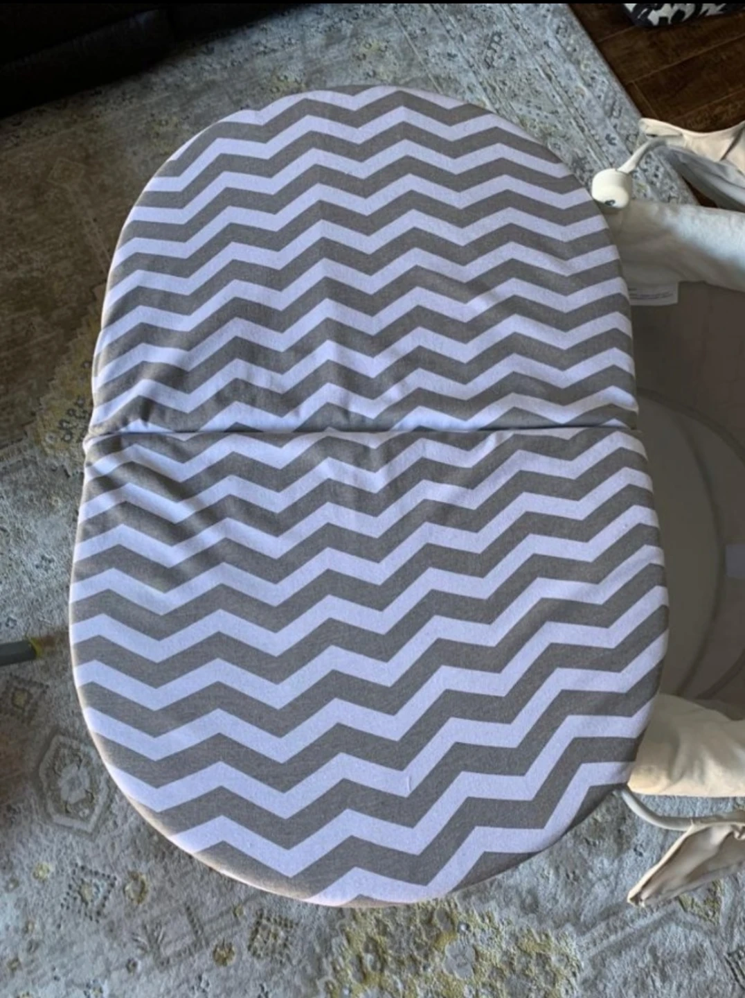 Grey Chevron Bassinet with Canopy - photo 4