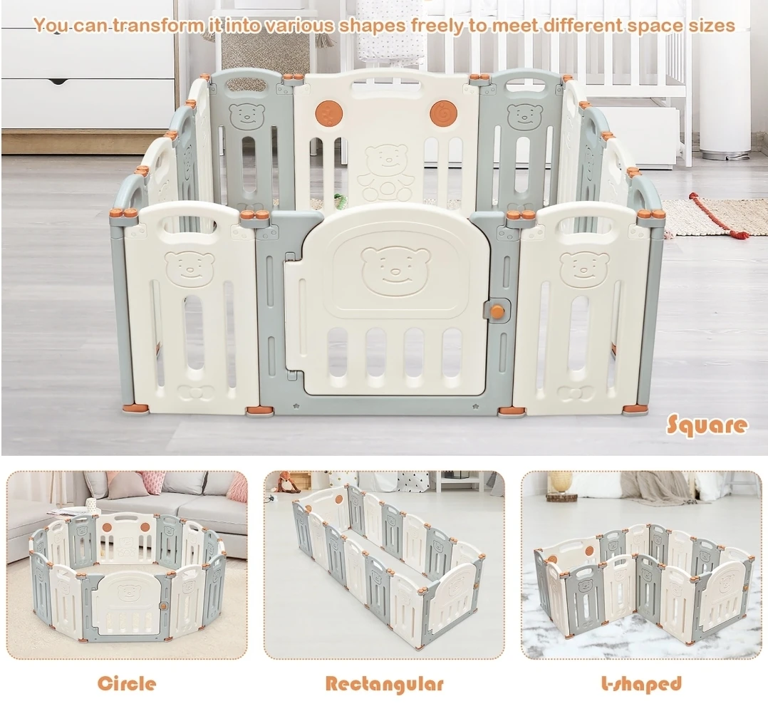 Baby Playpen - Large Folding Play Yard with Door - photo 3