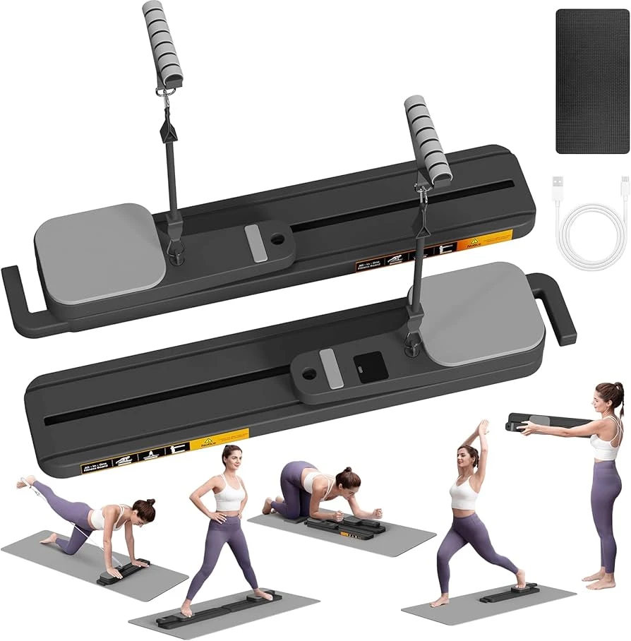 Pilates Board All-in-One Fitness Reformer Ab Trainer Black Grey