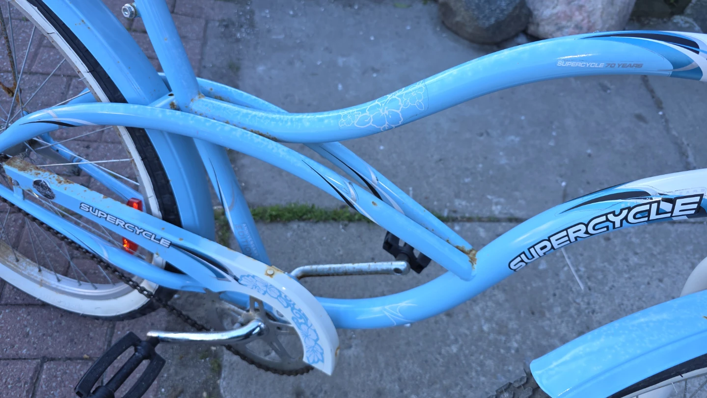 Supercycle Blue Cruiser Bicycle - RUSTY! BUT WORKS GREAT!! - photo 3