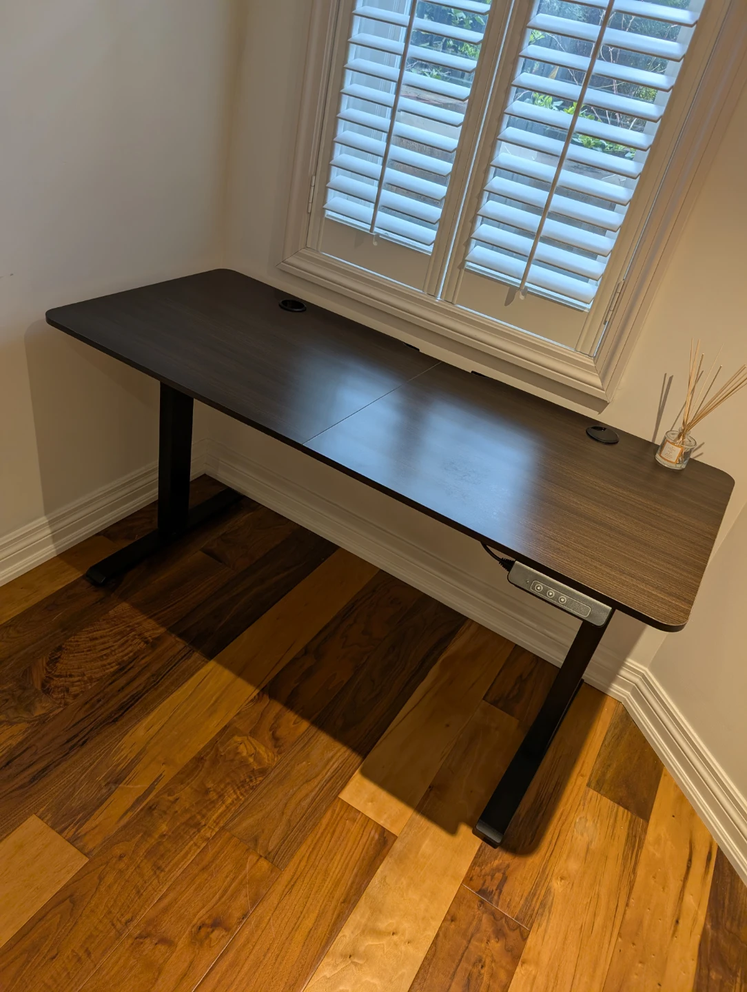 Adjustable Standing Desk - Dark Wood
