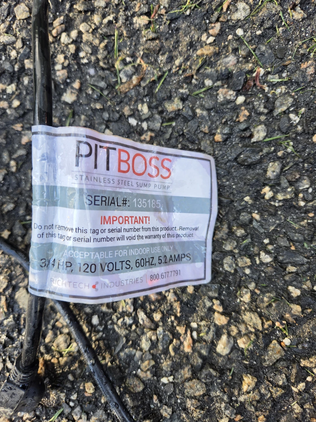 PitBoss 3/4 HP Stainless Steel Submersible Sump Pump