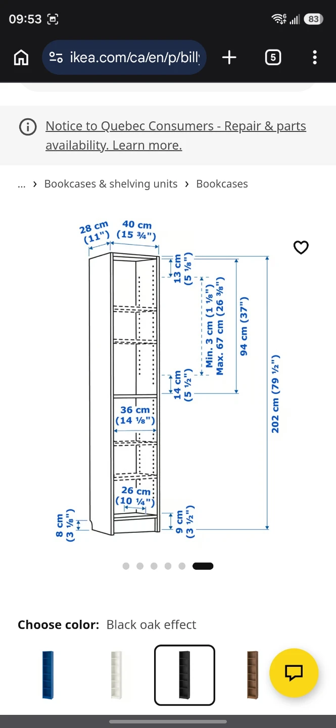 2x IKEA Bookcases - Black Oak Effect - photo 2