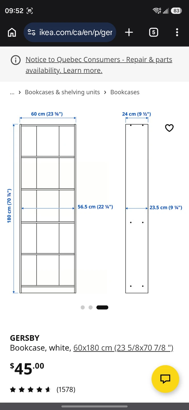 2x IKEA Bookcases - Black Oak Effect - photo 3