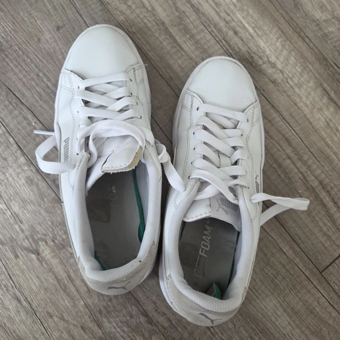 Puma White Leather Sneakers size 7