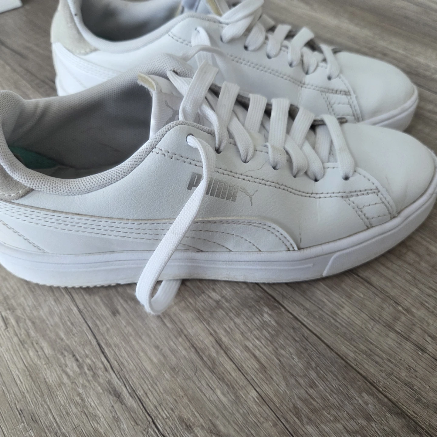 Puma White Leather Sneakers size 7 - photo 4