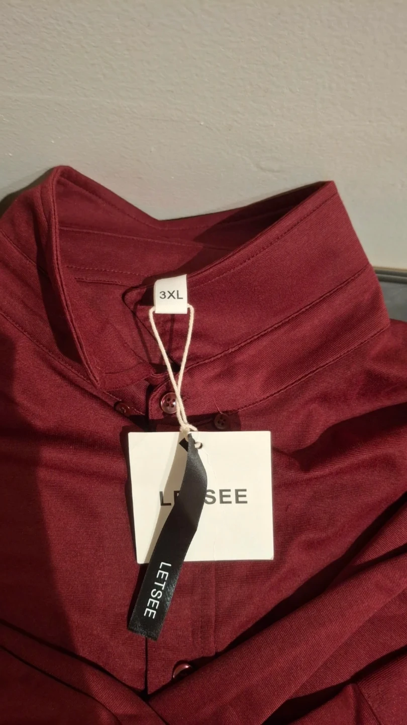 LETSEE Burgundy Long Sleeve Shirt - 3XL - photo 2