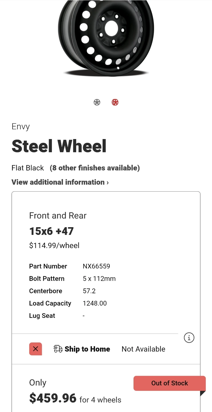 4 Envy Steel Wheel 15x6 Flat Black - photo 2