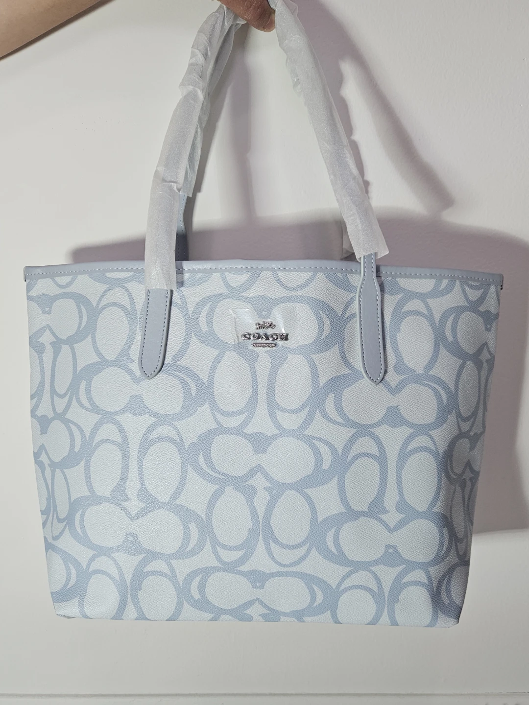 Coach Sktech Sig Laurl Ice Blue Tote Bag