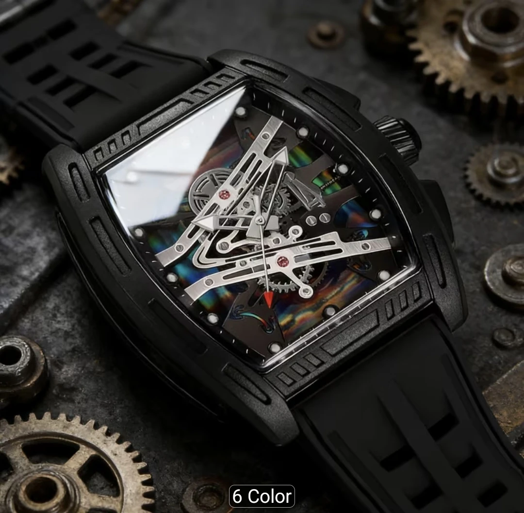 Black Skeleton Dial Watch - photo 2