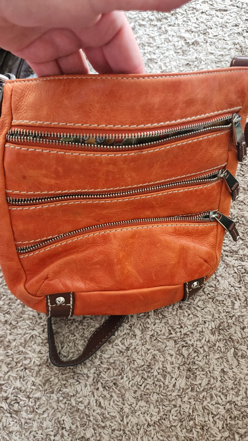 Orange Leather Crossbody Bag - photo 2