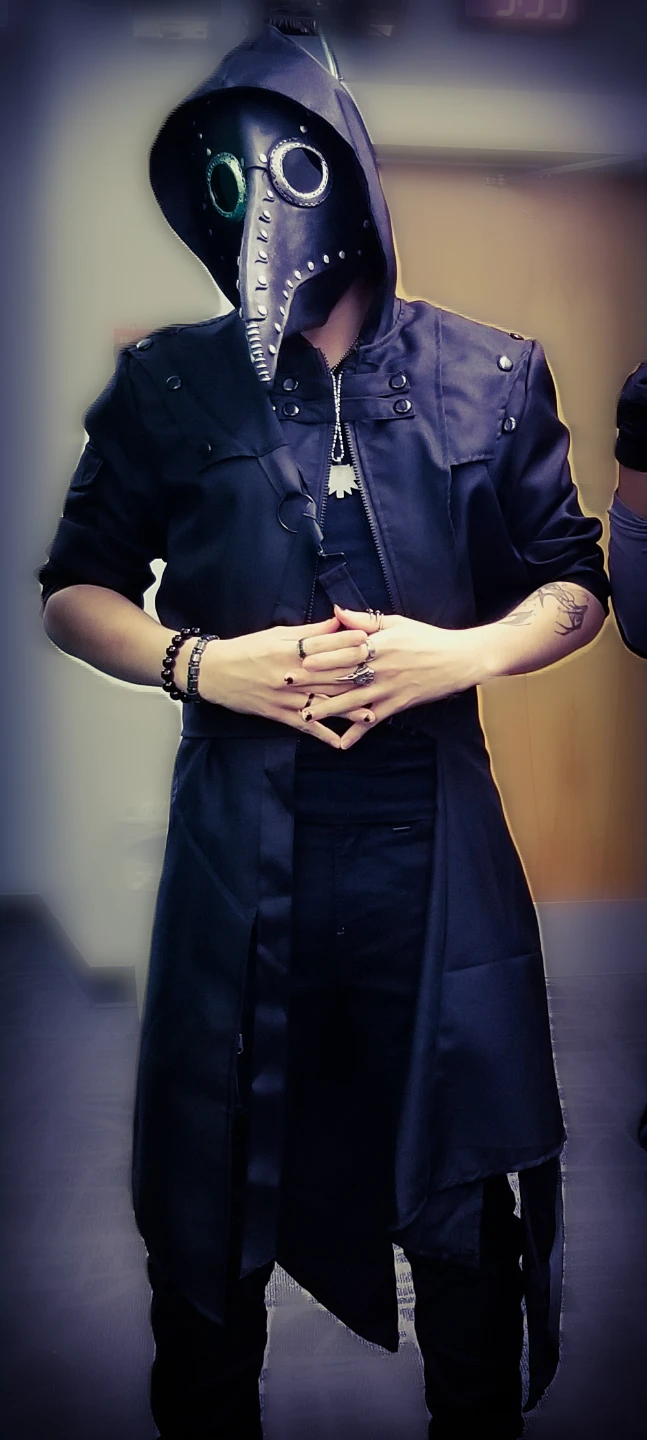 Black Hooded Gothic Trench Coat - photo 2