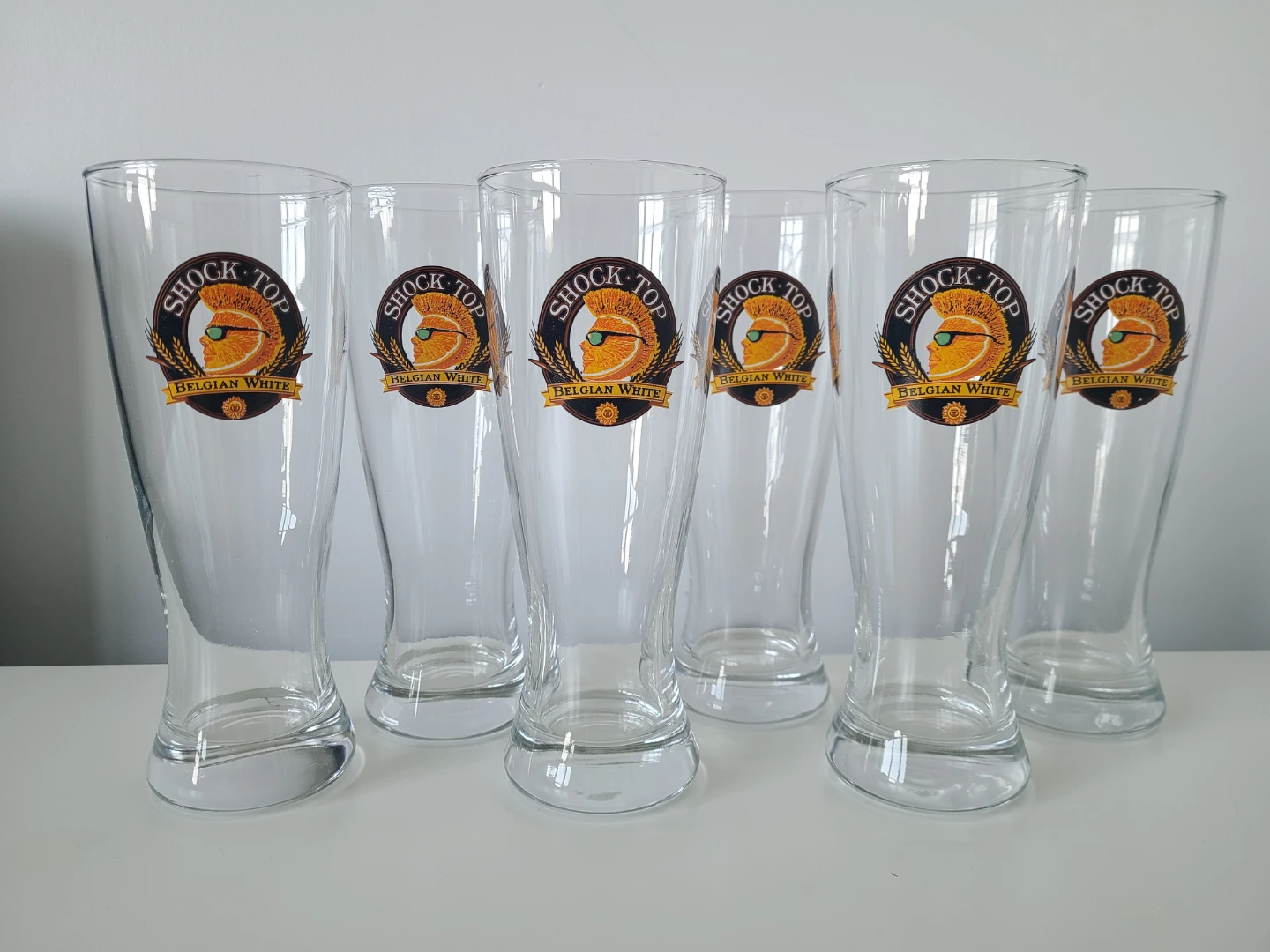 Set of 6 Shock Top Belgian White Beer Glasses