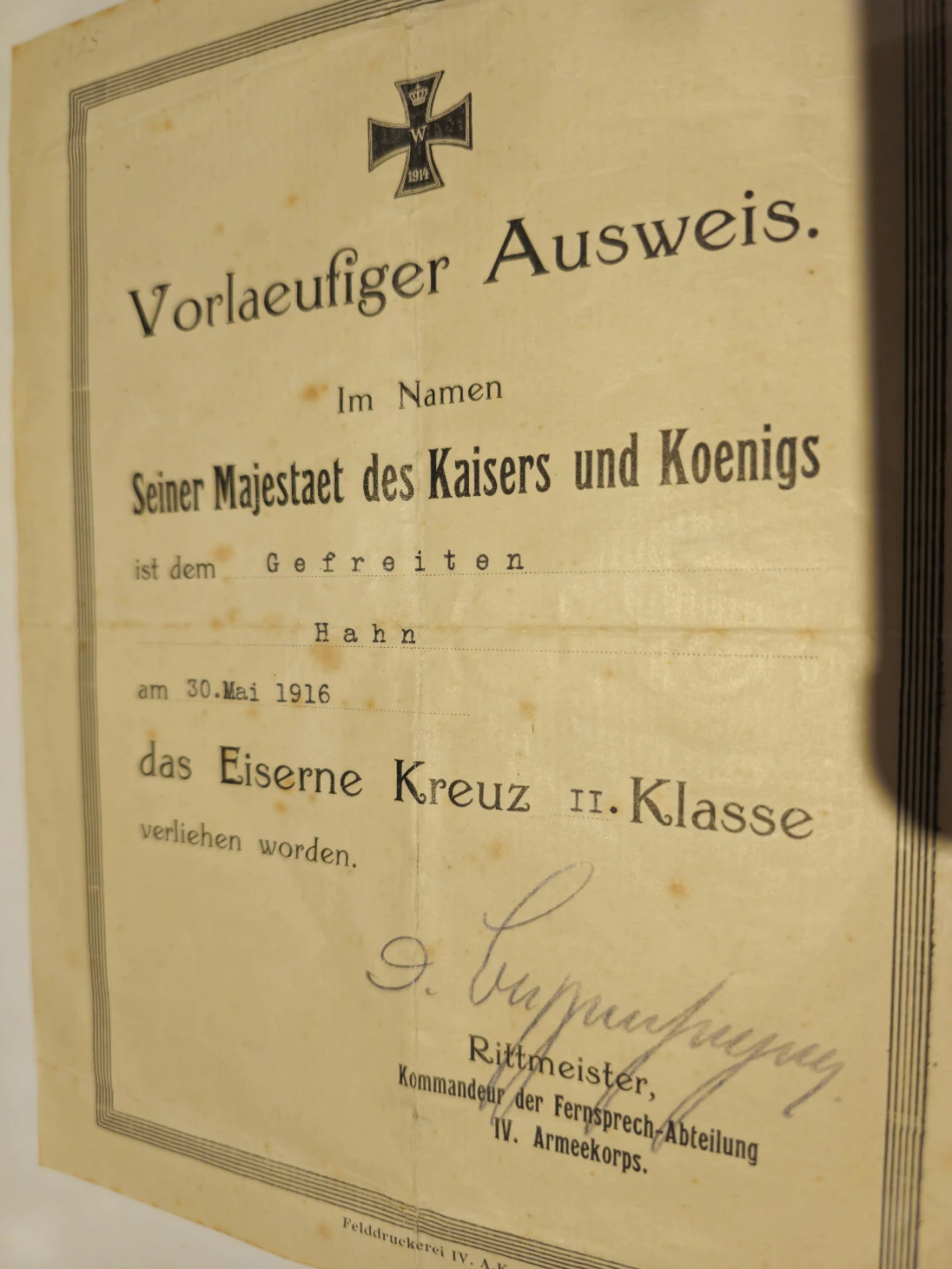 WW1 Iron Cross 2nd Class with document - photo 4