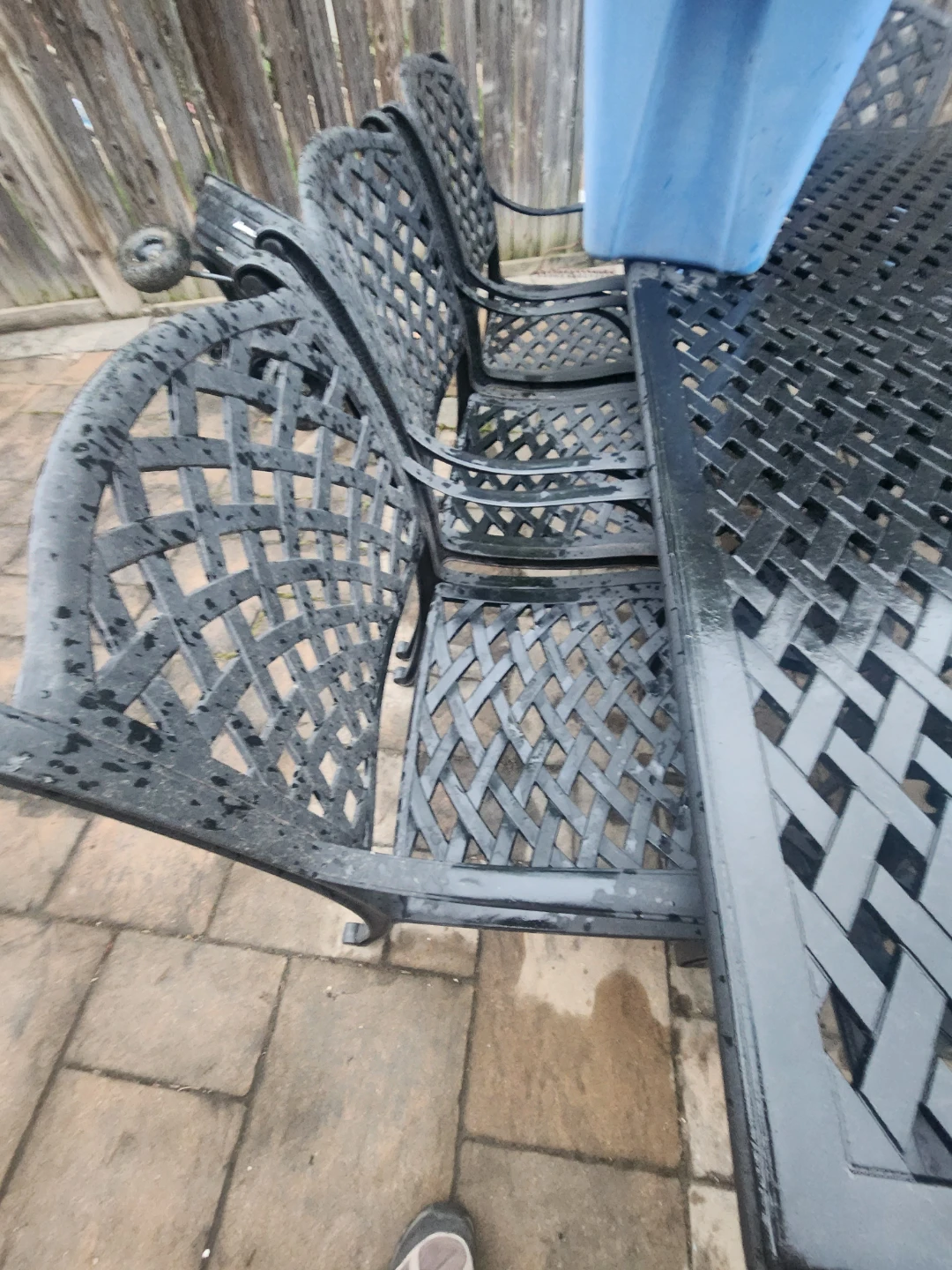 Black Metal Patio Dining Set with 6 Chairs - photo 4