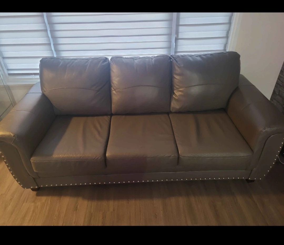 Faux Leather Sofa Set – 3 Seater + Loveseat + Single