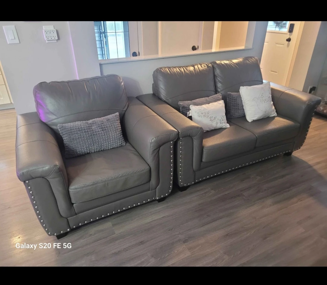 Faux Leather Sofa Set – 3 Seater + Loveseat + Single - photo 2